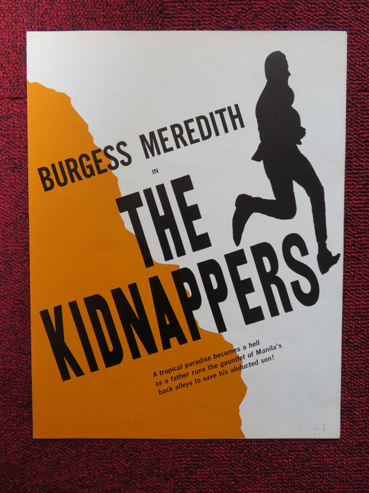 THE KIDNAPPERS - PRESSBOOK UNCUT BECKMAN FILM CORPORATION BURGESS MEREDITH 1958 Rendezvous Cinema Movie posters