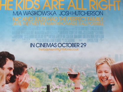 THE KIDS ARE ALL RIGHT UK QUAD ROLLED POSTER JULIANNE MOORE ANNETTE BENING 2010 Rendezvous Cinema Movie posters