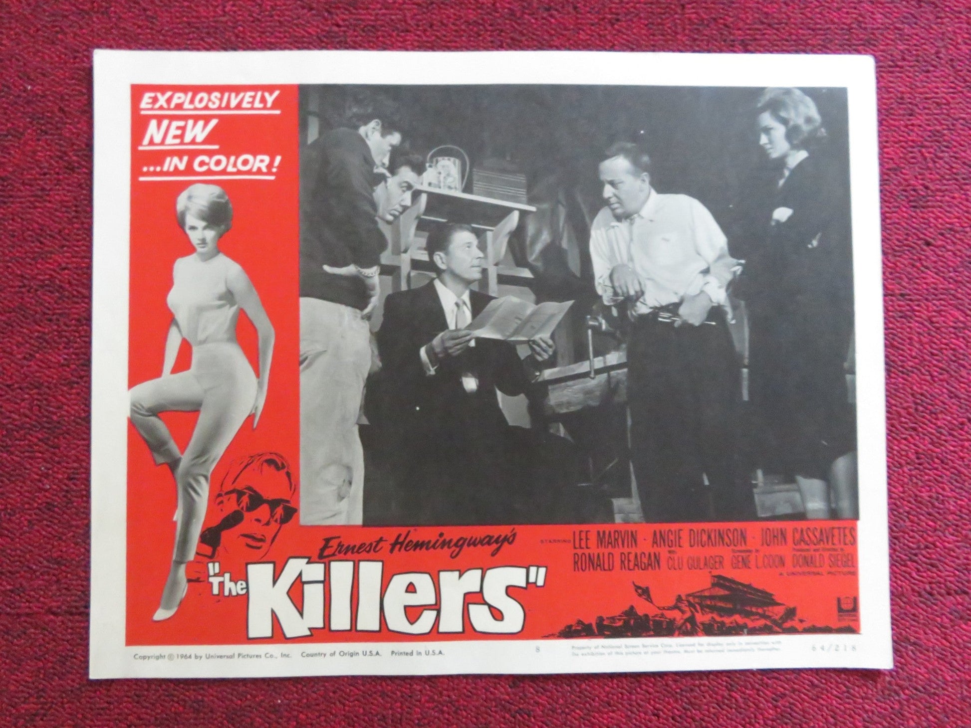 THE KILLERS US LOBBY CARD FULL SET LEE MARVIN ANGIE DICKINSON RONALD REAGAN 1964 Rendezvous Cinema Movie posters