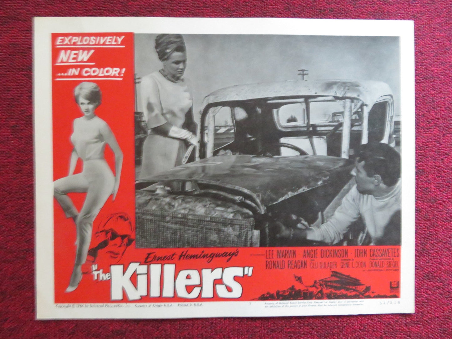 THE KILLERS US LOBBY CARD FULL SET LEE MARVIN ANGIE DICKINSON RONALD REAGAN 1964 Rendezvous Cinema Movie posters