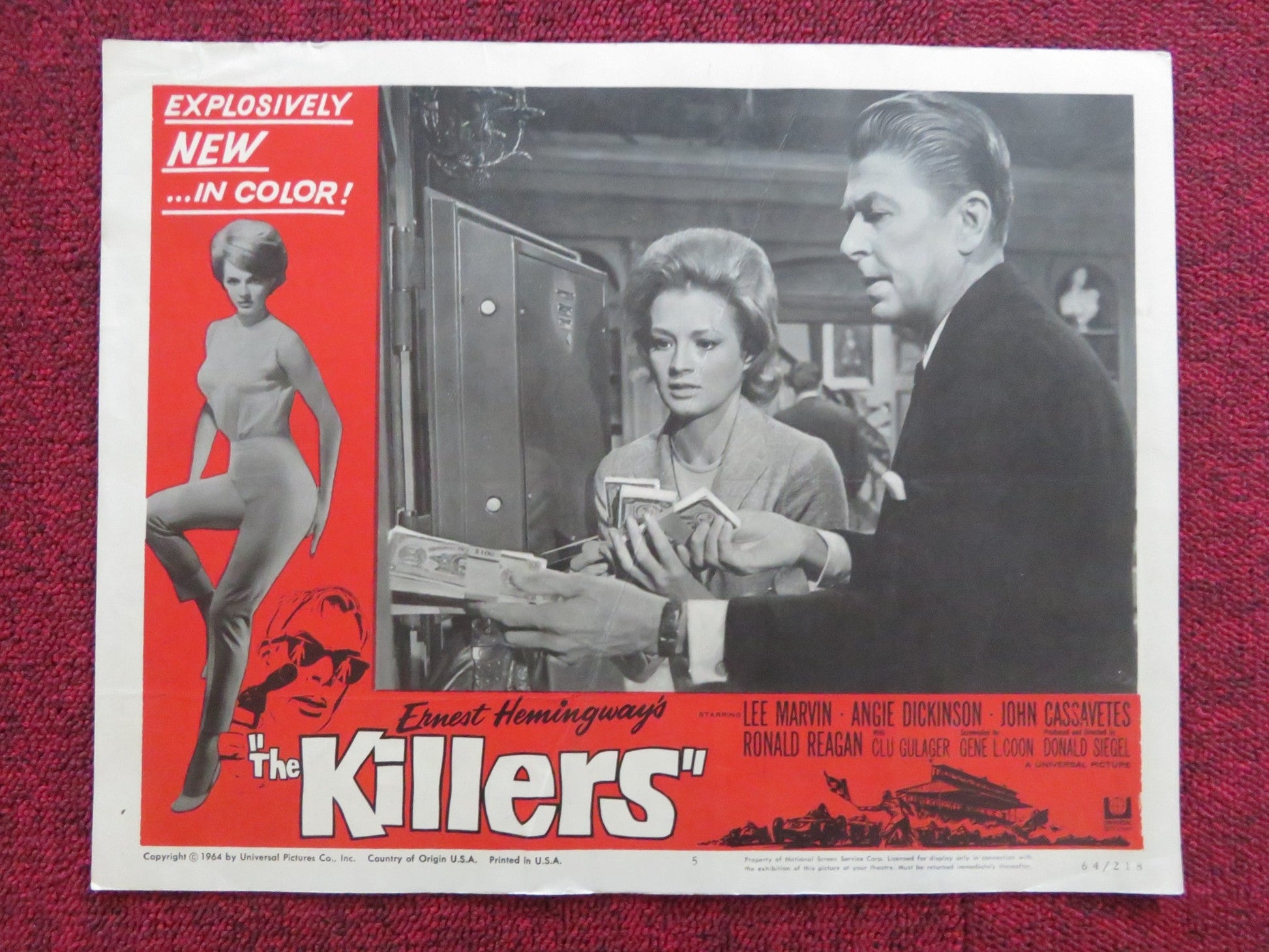 THE KILLERS US LOBBY CARD FULL SET LEE MARVIN ANGIE DICKINSON RONALD REAGAN 1964 Rendezvous Cinema Movie posters