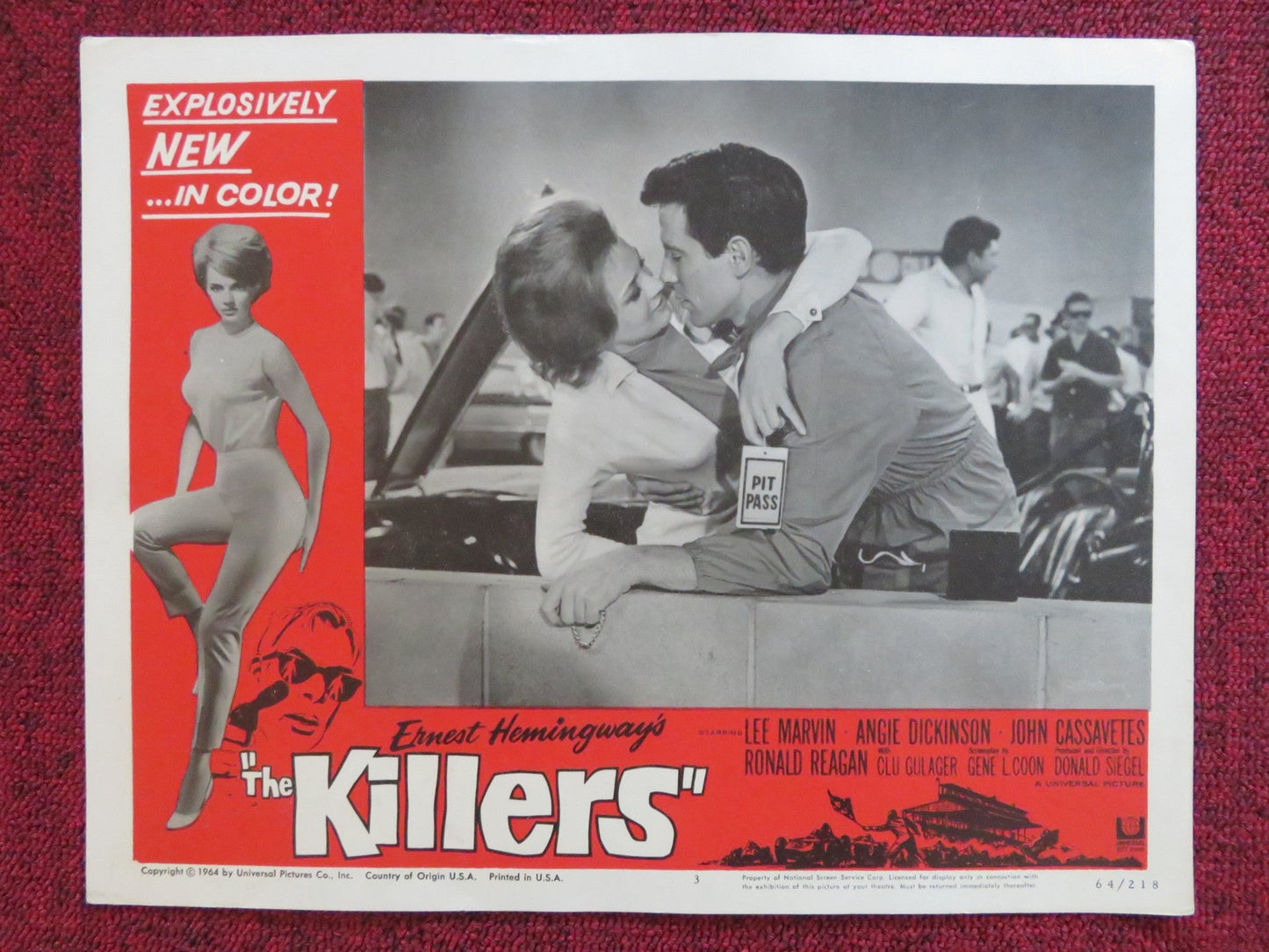 THE KILLERS US LOBBY CARD FULL SET LEE MARVIN ANGIE DICKINSON RONALD REAGAN 1964 Rendezvous Cinema Movie posters