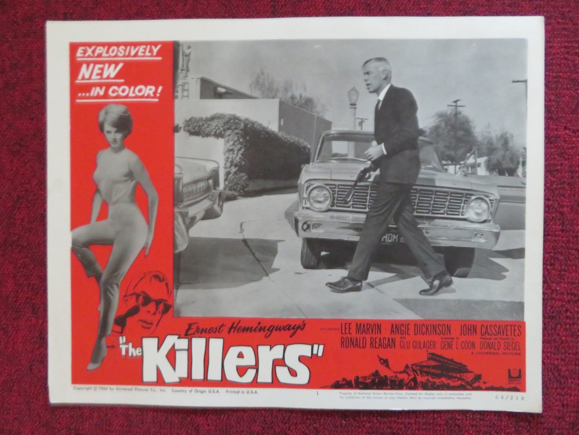 THE KILLERS US LOBBY CARD FULL SET LEE MARVIN ANGIE DICKINSON RONALD REAGAN 1964 Rendezvous Cinema Movie posters