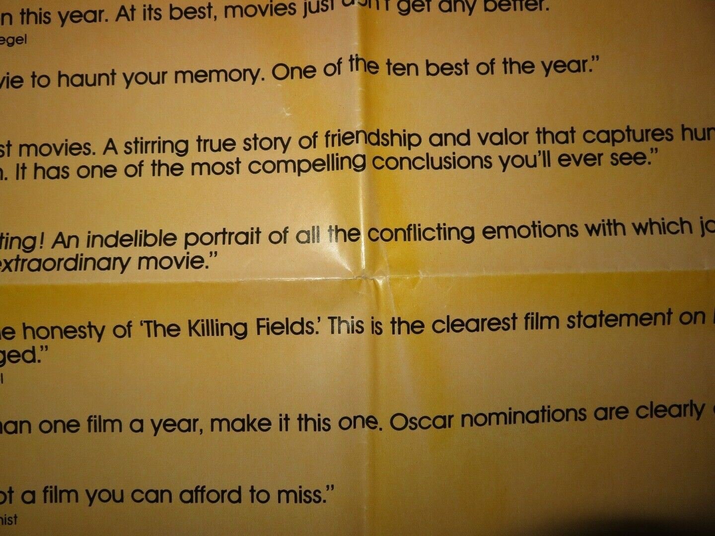 THE KILLING FIELDS US ONE SHEET POSTER JOHN MALKOVICH 1984 Movie posters