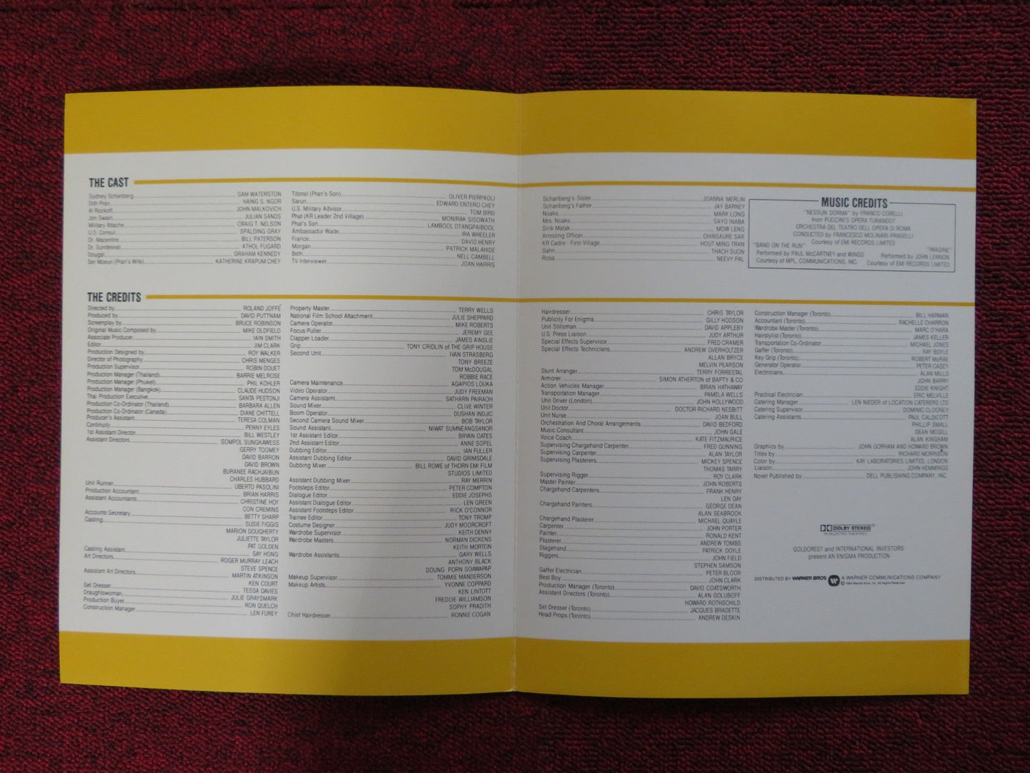 THE KILLING FIELDS US SCREENING PROGRAM SAM WATERSTON JOHN MALKOVICH 1984 Rendezvous Cinema Movie posters