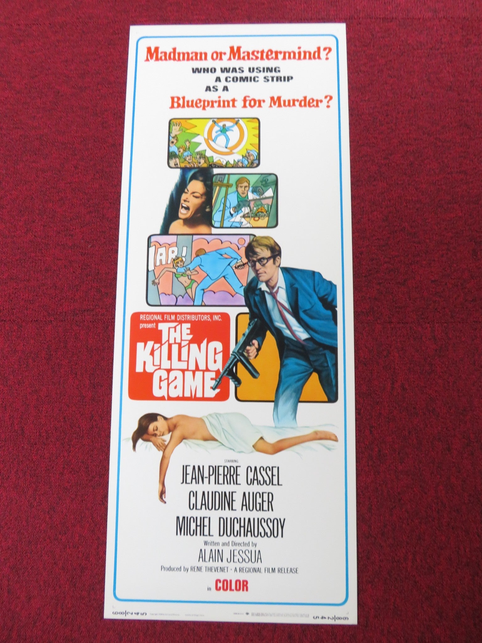THE KILLING GAME US INSERT (14"x 36") POSTER JEAN - PIERRE CASSEL AUGER 1968 Rendezvous Cinema Movie posters