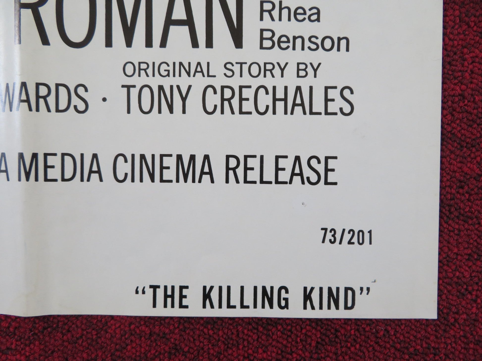 THE KILLING KIND FOLDED US ONE SHEET POSTER ANN SOTHERN JOHN SAVAGE 1973 Rendezvous Cinema Movie posters