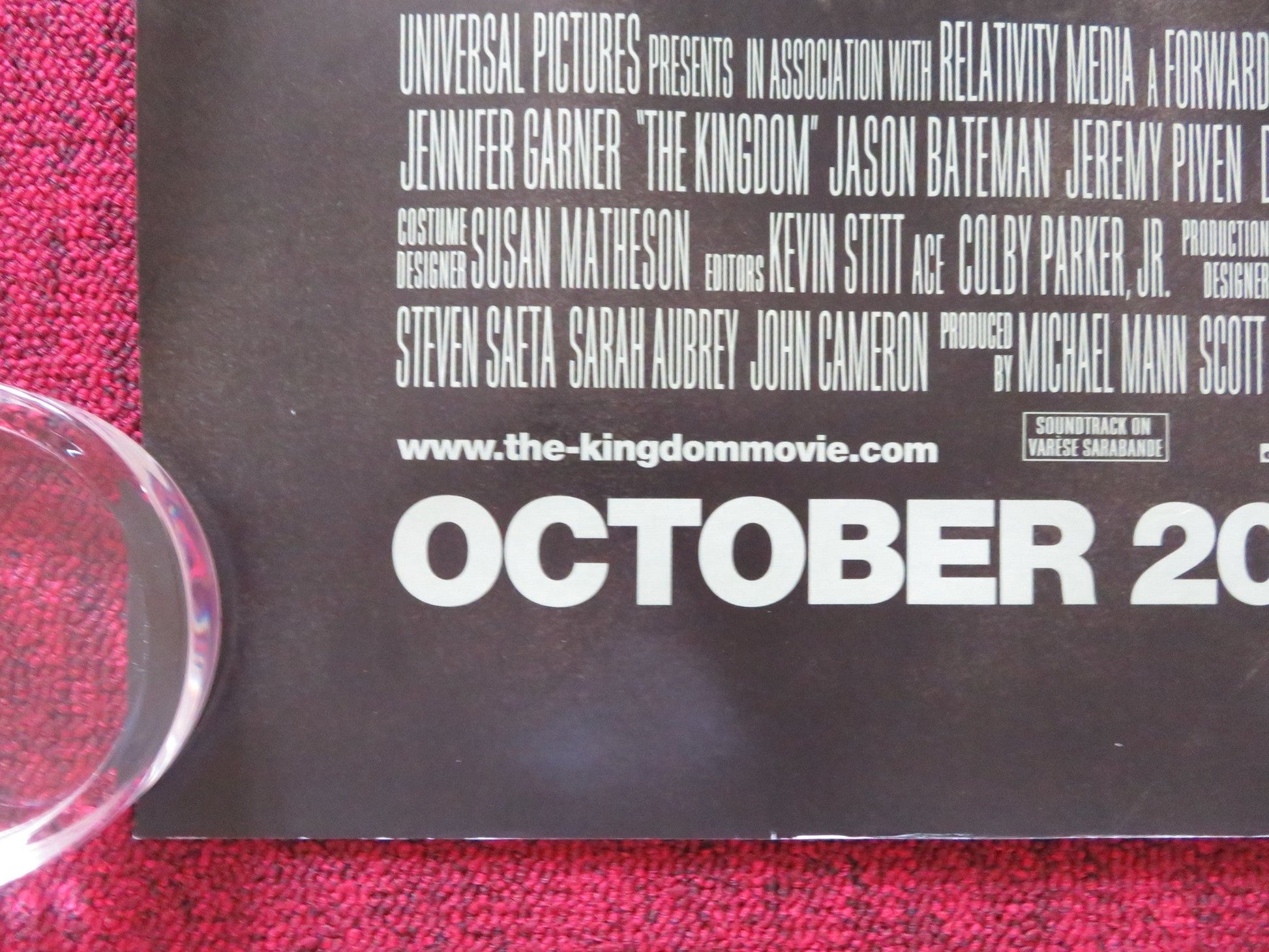 THE KINGDOM UK QUAD (30"x 40") ROLLED POSTER JAMIE FOXX CHRIS COOPER 2007 Rendezvous Cinema Movie posters