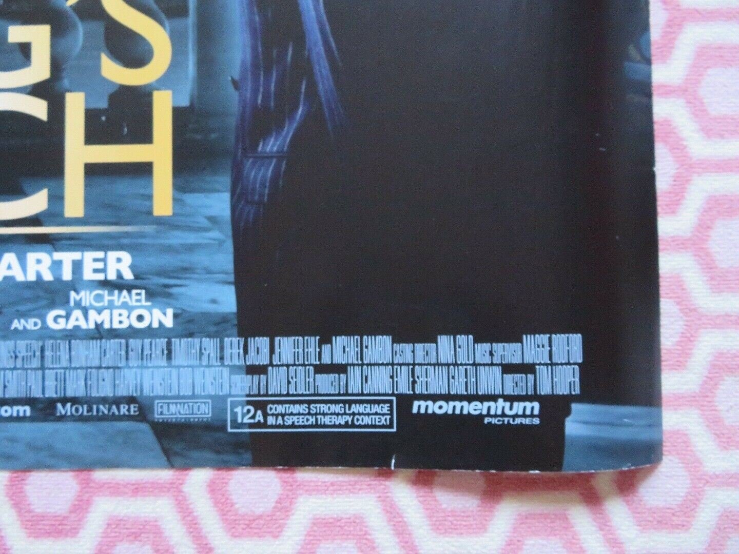 THE KING'S SPEECH QUAD (30"x 40") ROLLED POSTER COLIN FIRTH GEOFFREY RUSH 2010 Movie posters