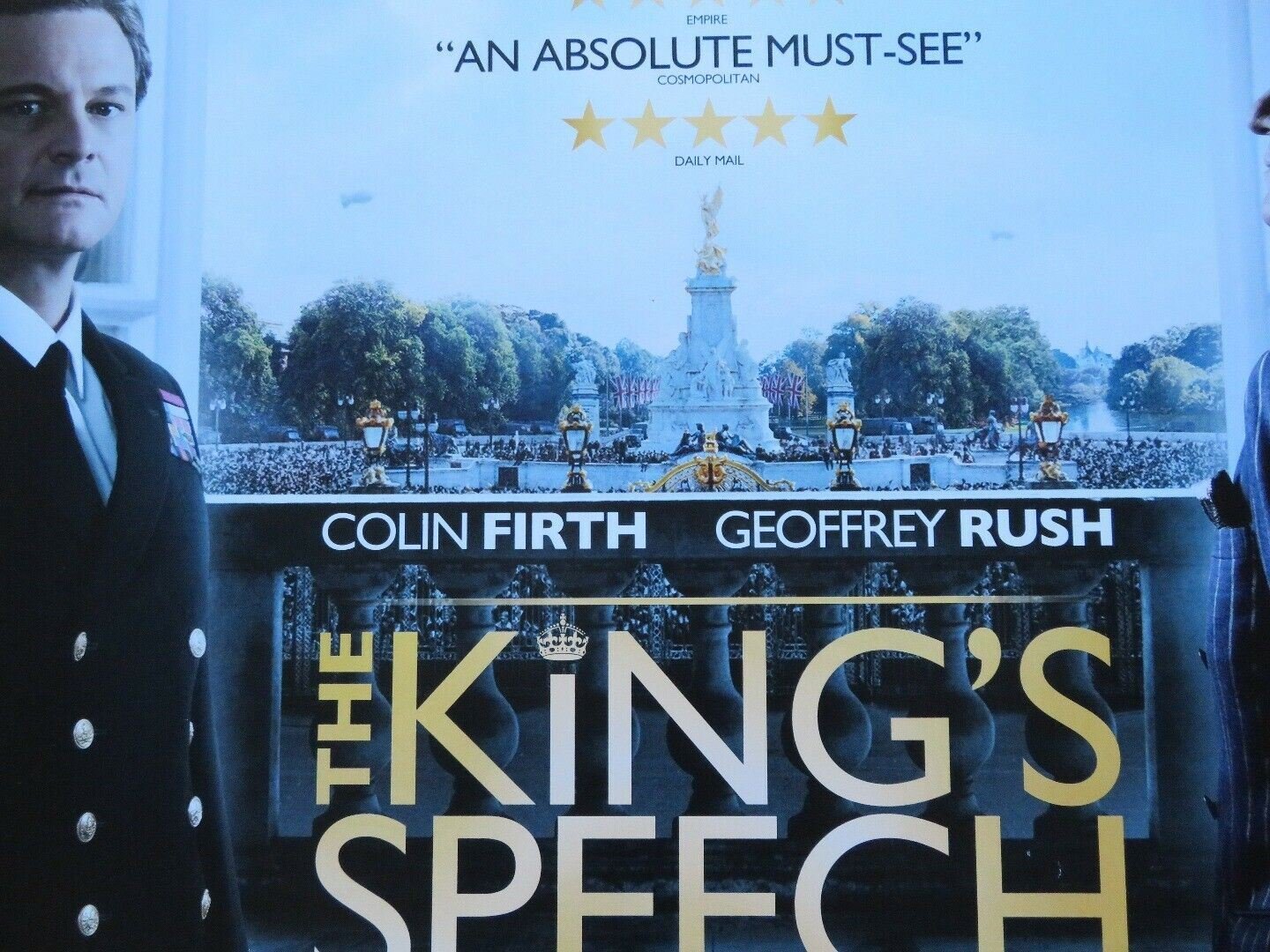 THE KING'S SPEECH QUAD (30"x 40") ROLLED POSTER COLIN FIRTH GEOFFREY RUSH 2010 Movie posters