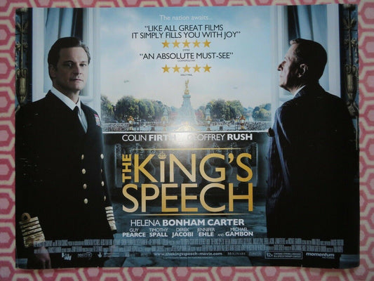 THE KING'S SPEECH QUAD (30"x 40") ROLLED POSTER COLIN FIRTH GEOFFREY RUSH 2010 Movie posters