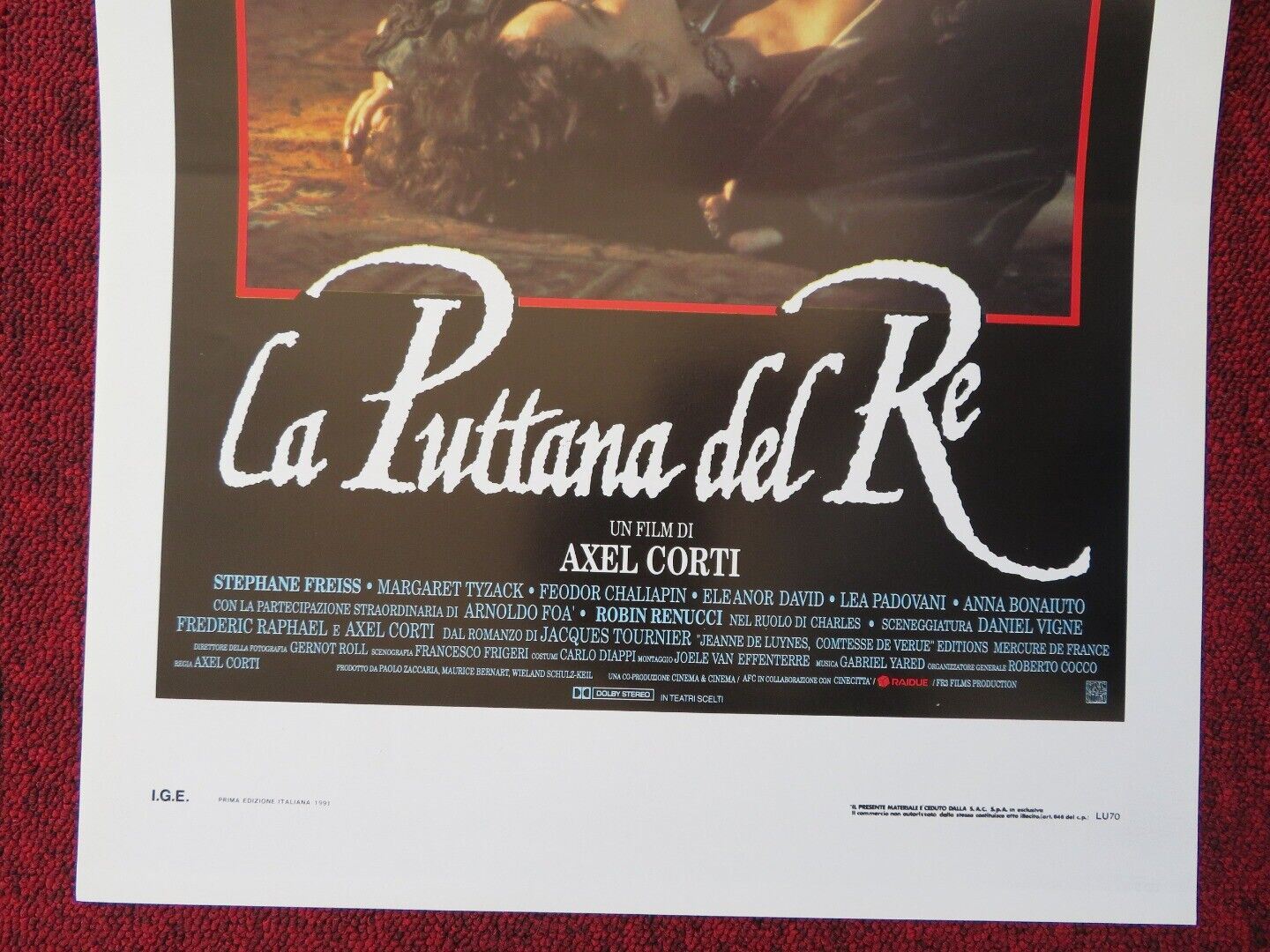 THE KING'S WHORE ITALIAN LOCANDINA (27.5"x13") POSTER TIMOTHY DALTON 1991 Movie posters