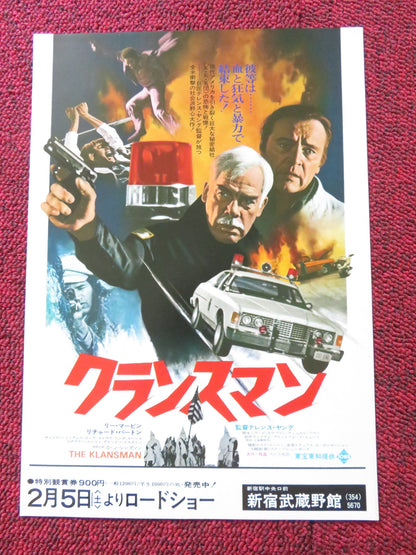 THE KLANSMAN JAPANESE CHIRASHI (B5) POSTER LEE MARVIN RICARD BURTON 1974 Rendezvous Cinema Movie posters