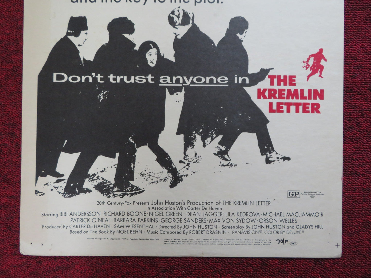 THE KREMLIN LETTER WINDOW CARD (14"x 22") POSTER BIBI ANDERSSON R. BOONE 1970 Rendezvous Cinema Movie posters