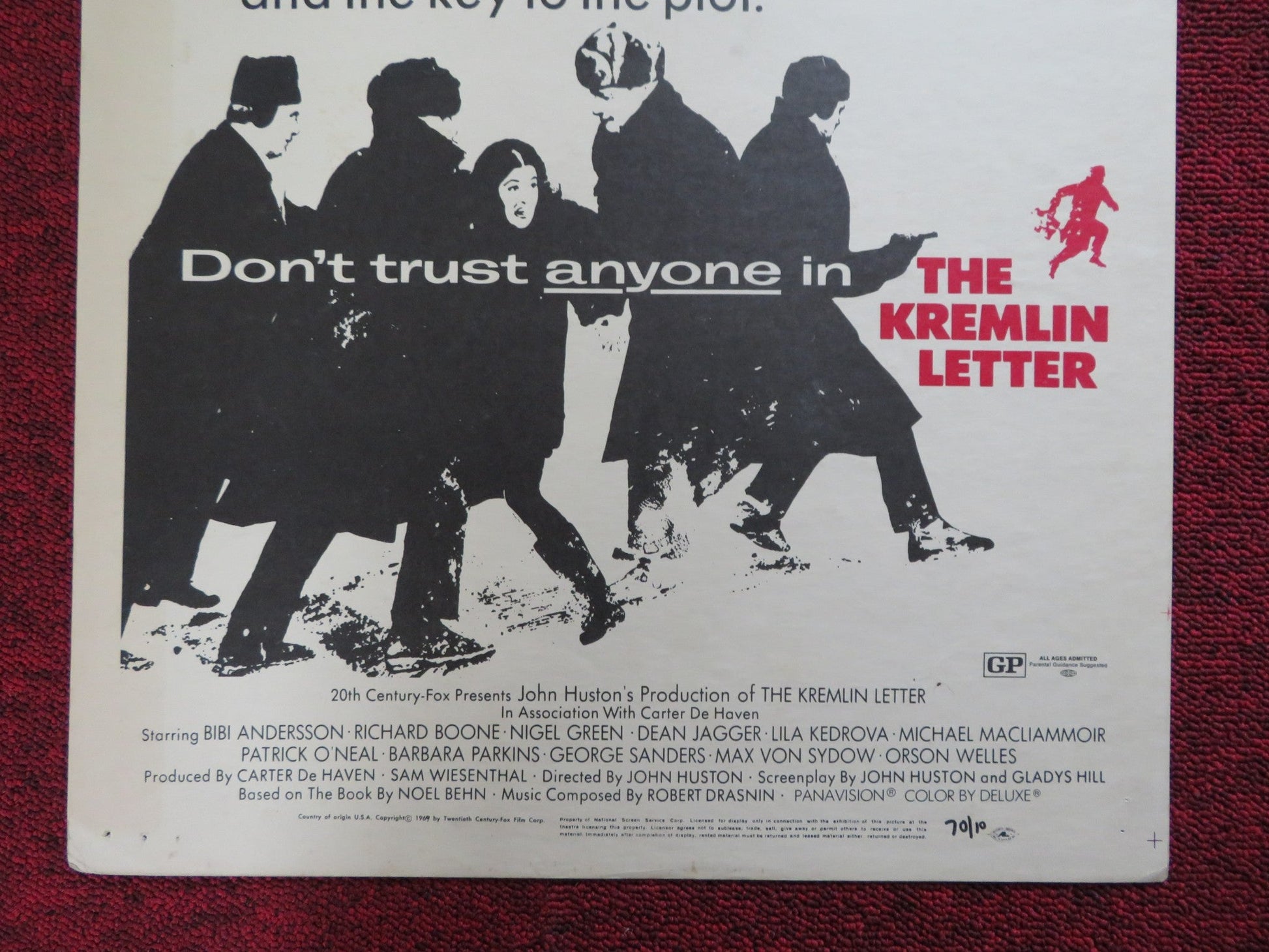 THE KREMLIN LETTER WINDOW CARD (14"x 22") POSTER BIBI ANDERSSON R. BOONE 1970 Rendezvous Cinema Movie posters