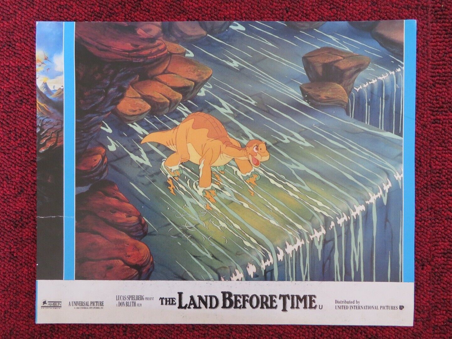THE LAND BEFORE TIME - A LOBBY CARD LUCAS SPIELBERG 1988 Rendezvous Cinema Movie posters