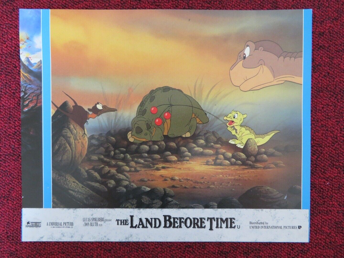 THE LAND BEFORE TIME - E LOBBY CARD LUCAS SPIELBERG 1988 Rendezvous Cinema Movie posters