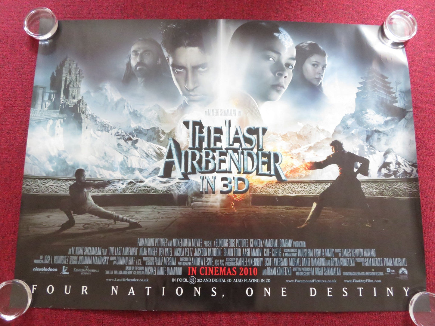 THE LAST AIRBENDER UK QUAD (30"x 40") ROLLED POSTER NOAH RINGER DEV PATEL 2010 Rendezvous Cinema Movie posters