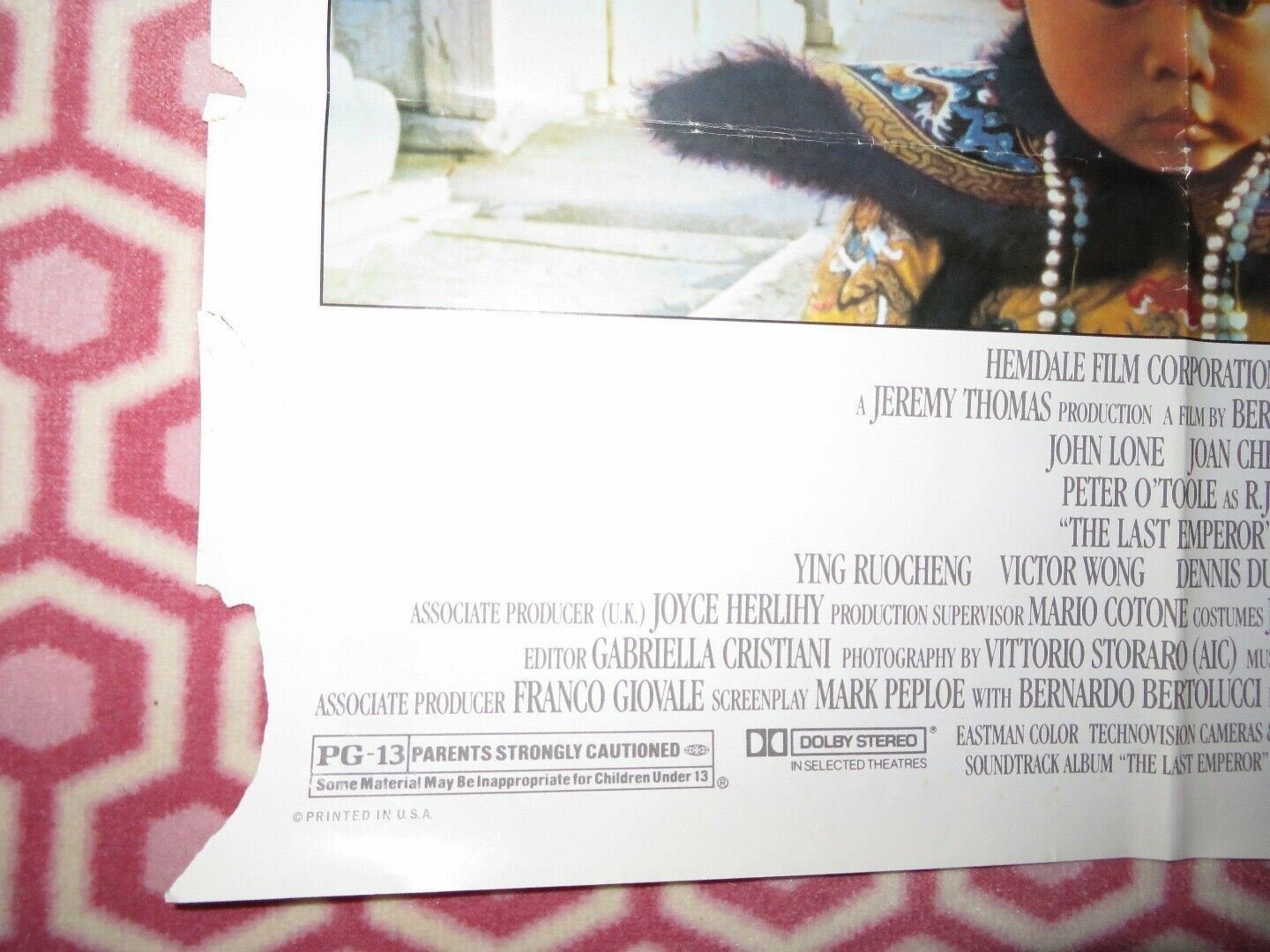 THE LAST EMPEROR US ONE SHEET POSTER JOHN LONE 1987 Movie posters