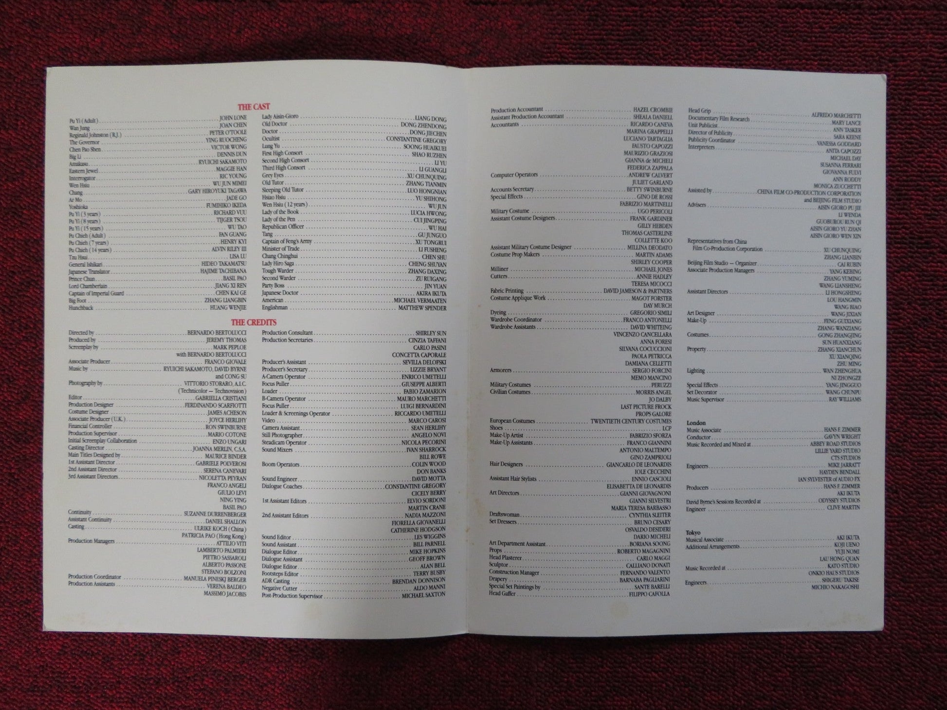 THE LAST EMPEROR US SCREENING PROGRAM JOHN LONE JOAN CHEN 1987 Rendezvous Cinema Movie posters