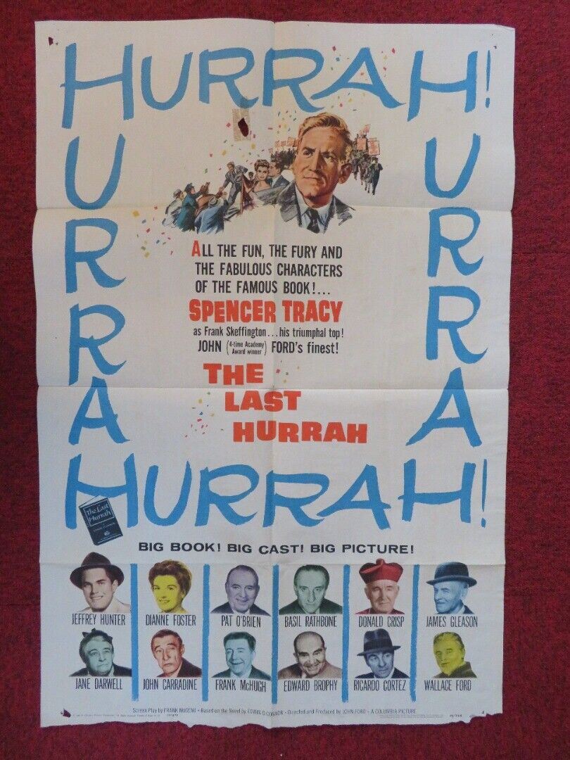 THE LAST HURRAH FOLDED US ONE SHEET POSTER SPENCER TRACY 1958 Movie posters