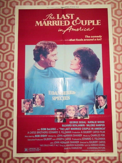 THE LAST MARRIED COUPLE IN AMERICA FOLDED US ONE SHEET POSTER GEORGE SEGAL 1980 Movie posters