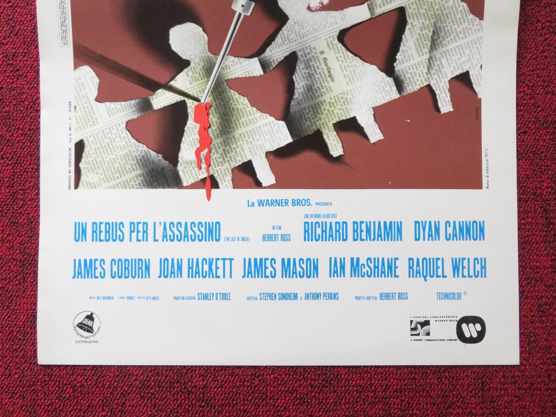 THE LAST OF SHEILA ITALIAN LOCANDINA POSTER RICHARD BENJAMIN DYAN CANNON 1973 Rendezvous Cinema Movie posters