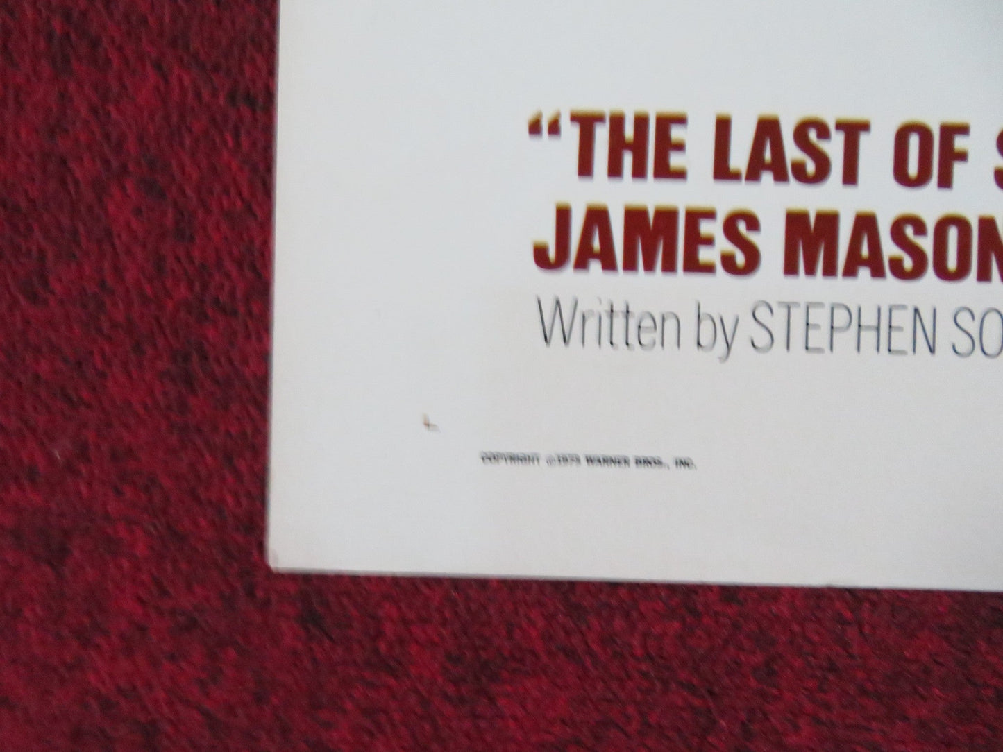 THE LAST OF SHEILA US HALF SHEET (22"x 28") POSTER RICHARD BENJAMIN 1973 Rendezvous Cinema Movie posters