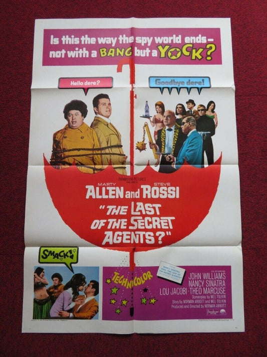 THE LAST OF THE SECRET AGENTS FOLDED US ONE SHEET POSTER MARTY ALLEN ROSSI 1966 Movie posters