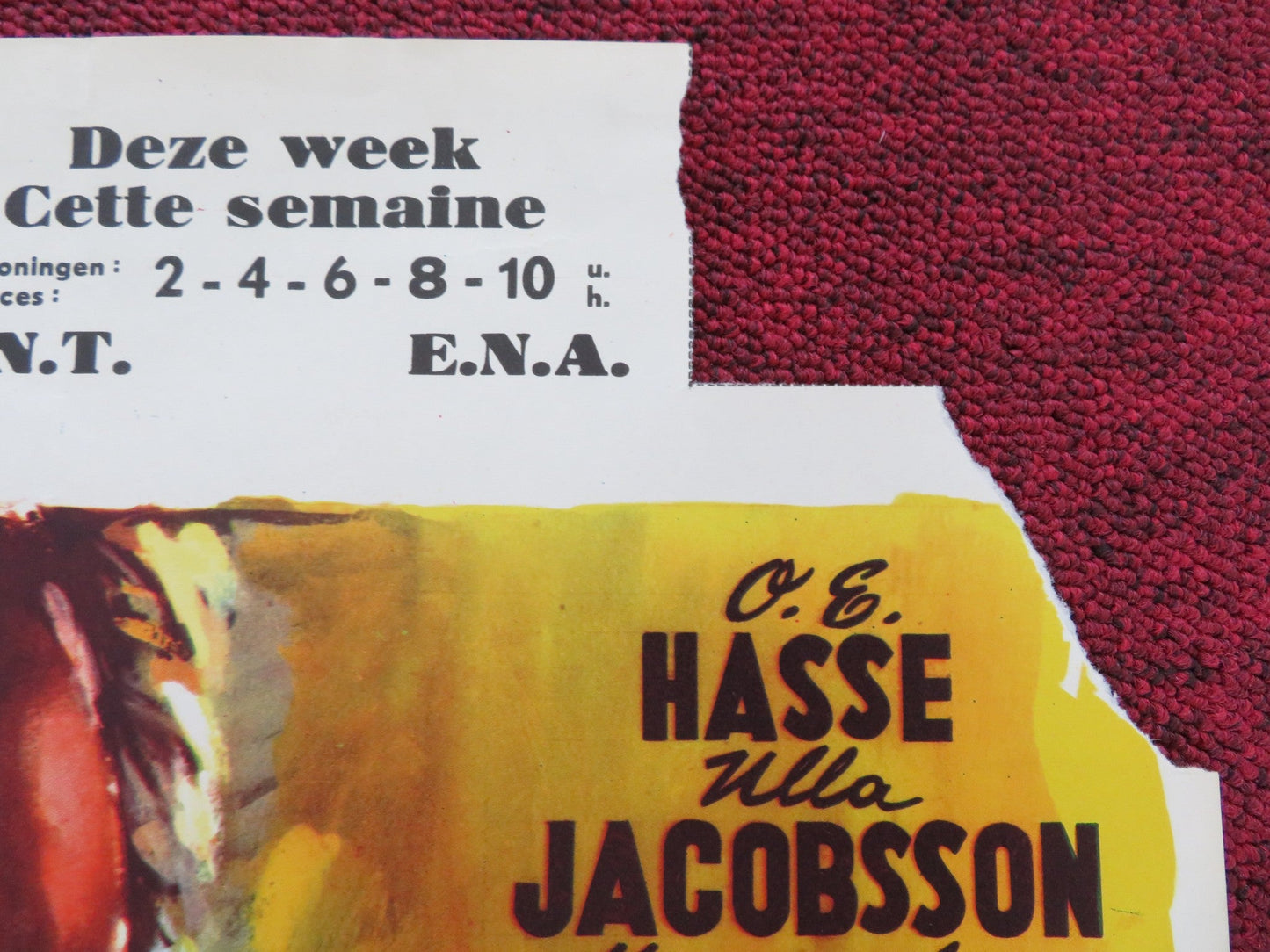 THE LAST ONES SHALL BE FIRST BELGIUM POSTER O.E HASSE ULLA JACOBSSON 1957 Rendezvous Cinema Movie posters