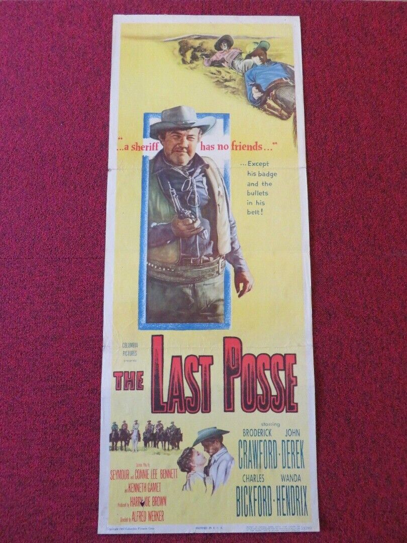 THE LAST POSSE US INSERT (14"x 36") POSTER TONY BRODERICK CRAWFORD '53 Movie posters