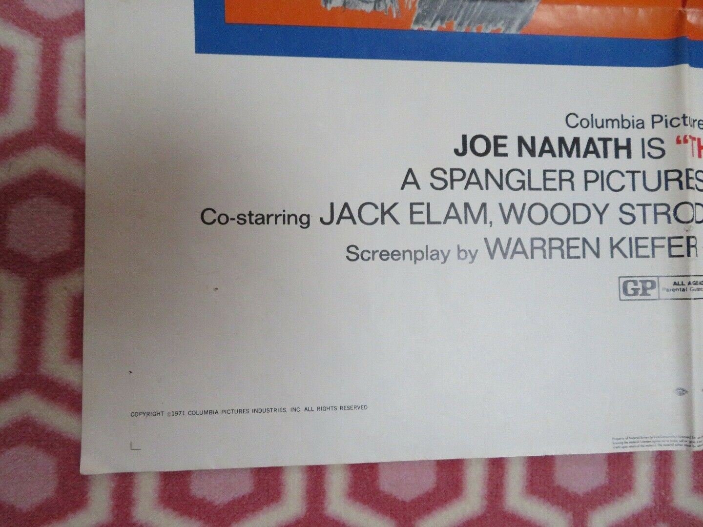 THE LAST REBEL US ONE SHEET POSTER JOE NAMATH 1971 Movie posters