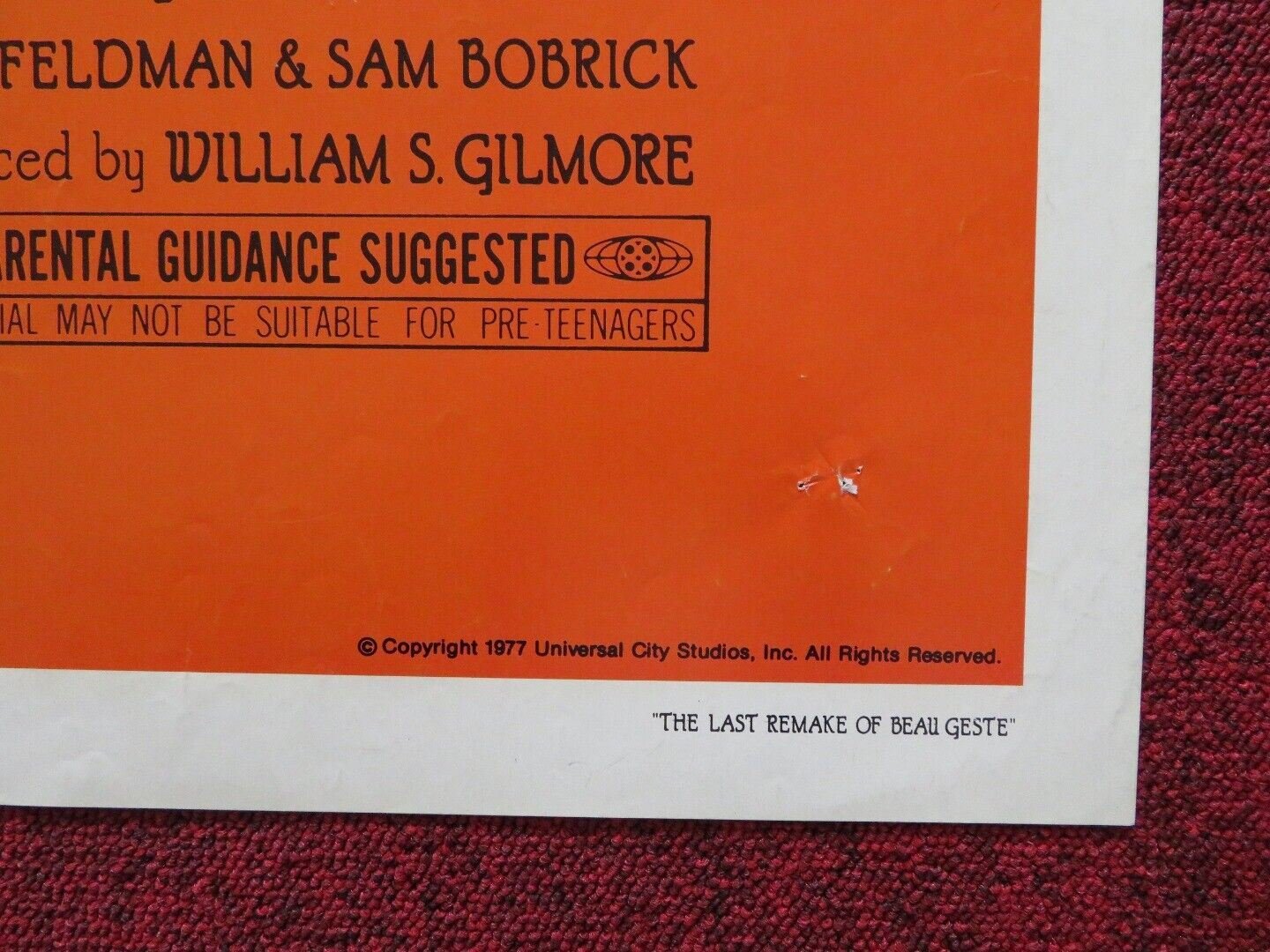 THE LAST REMAKE OF BEAU GESTE FOLDED US ONE SHEET POSTER MARTY FELDMAN 1977 Movie posters