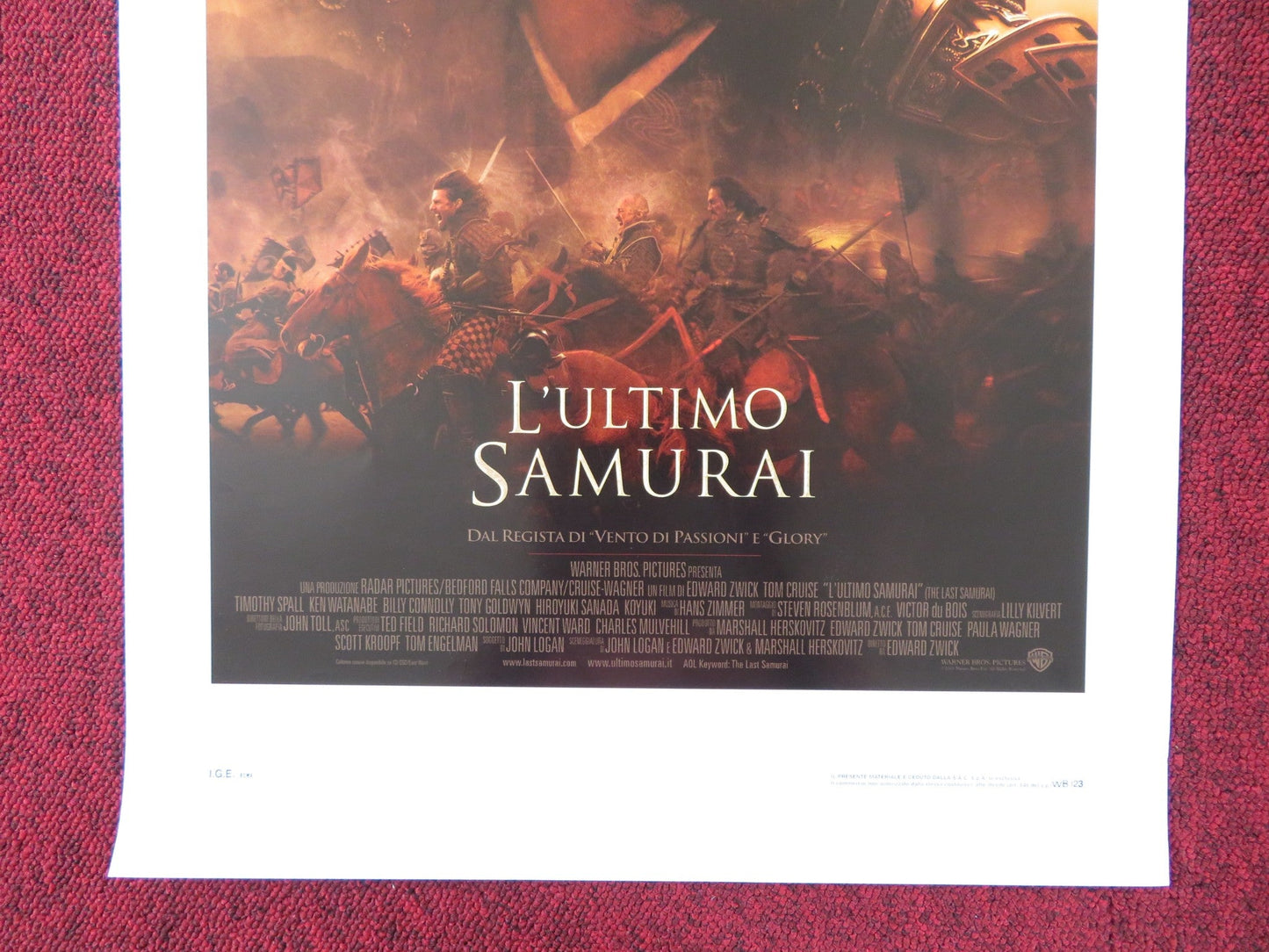 THE LAST SAMURAI ITALIAN LOCANDINA POSTER TOM CRUISE KEN WATANABE 2003 Rendezvous Cinema Movie posters
