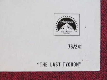 THE LAST TYCOON - STYLE B FOLDED US ONE SHEET POSTER ROBERT DE NIRO 1976 Rendezvous Cinema Movie posters