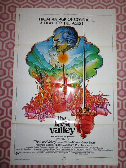 THE LAST VALLEY STYLE A US ONE SHEET POSTER MICHAEL CAINE OMAR SHARIF 1970 Movie posters