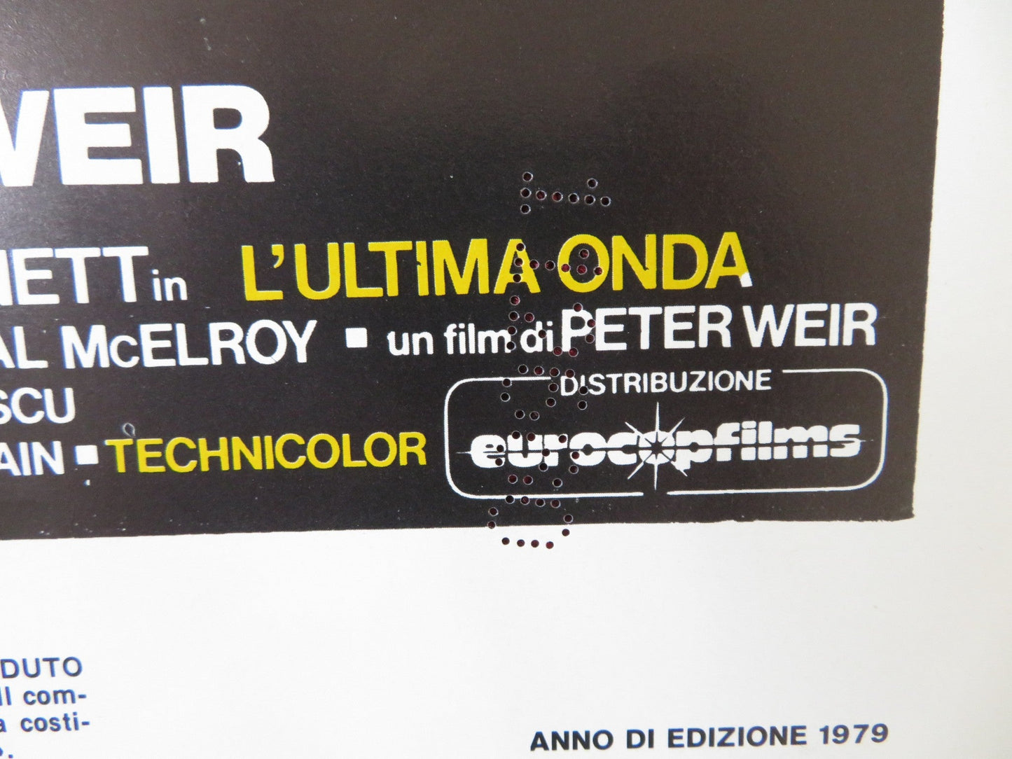 THE LAST WAVE ITALIAN LOCANDINA POSTER RICHARD CHAMBERLAIN OLIVIA HAMNETT 1979 Rendezvous Cinema Movie posters