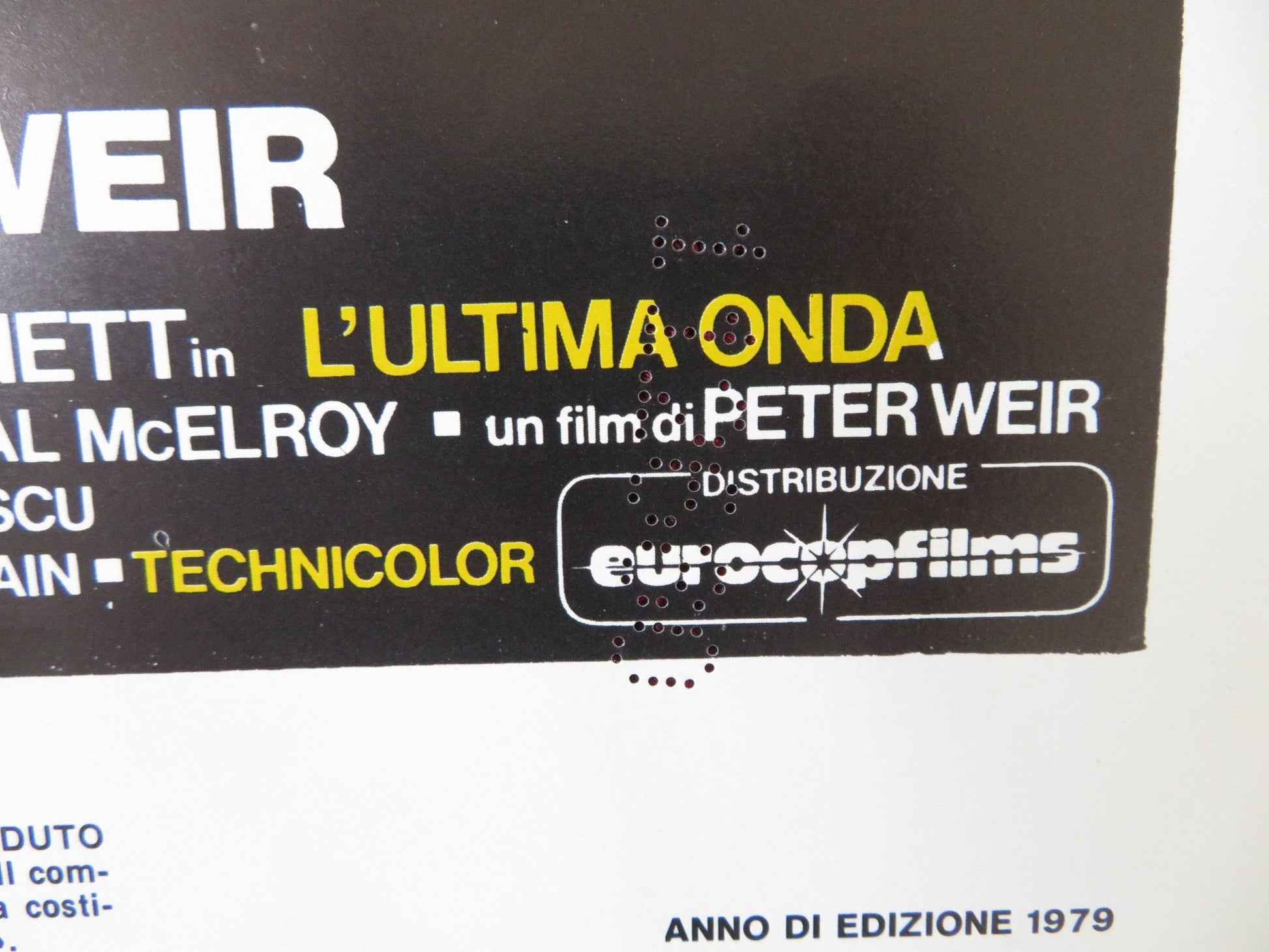 THE LAST WAVE ITALIAN LOCANDINA POSTER RICHARD CHAMBERLAIN OLIVIA HAMNETT 1979 Rendezvous Cinema Movie posters