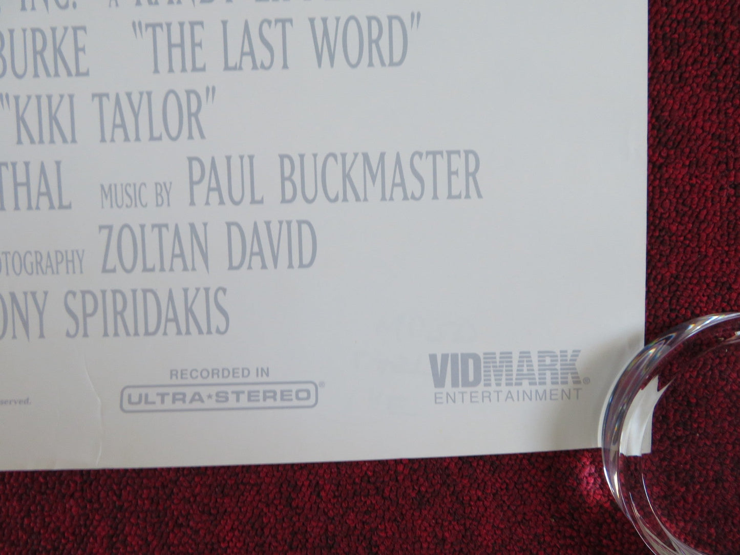 THE LAST WORD VHS VIDEO POSTER ROLLED TIMOTHY HUTTON JOE PANTOLIANO 1995 Rendezvous Cinema Movie posters