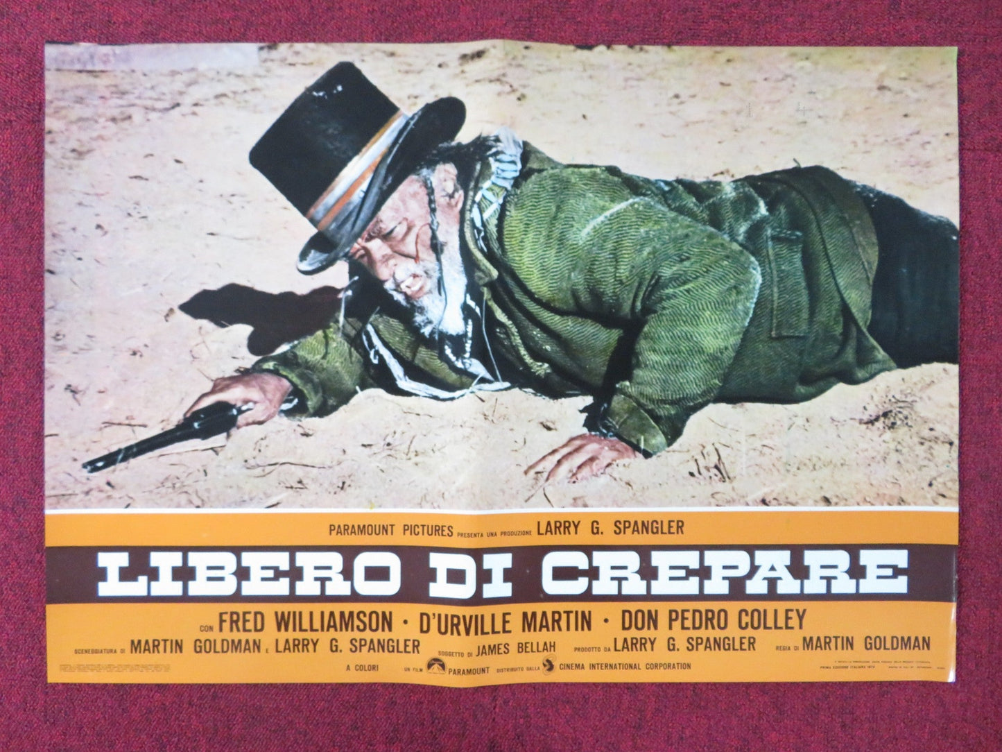 THE LEGEND OF BLACK CHARLEY - E ITALIAN FOTOBUSTA POSTER FRED WILLIAMSON 1973 Rendezvous Cinema Movie posters