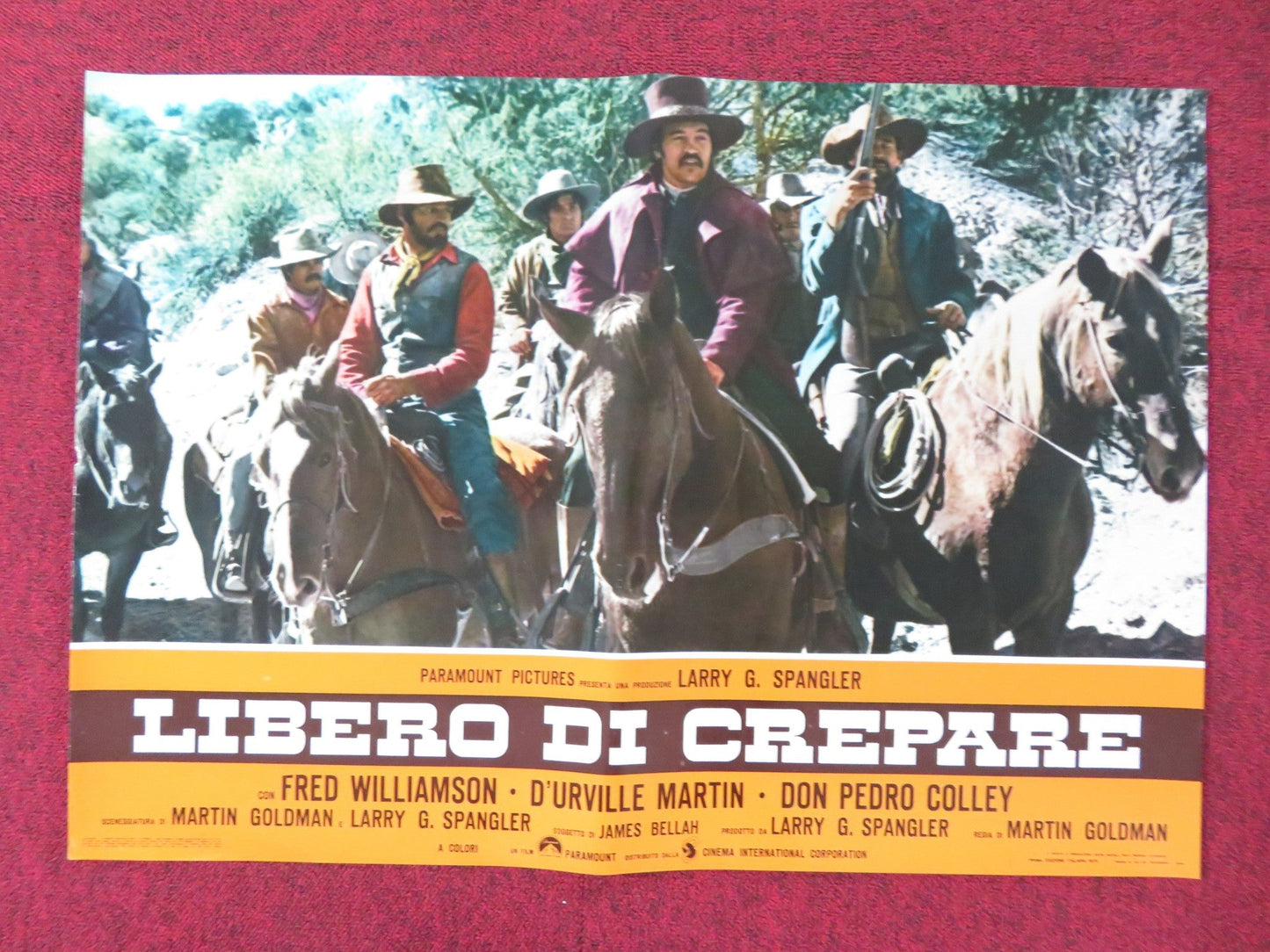 THE LEGEND OF BLACK CHARLEY - F ITALIAN FOTOBUSTA POSTER FRED WILLIAMSON 1973 Rendezvous Cinema Movie posters