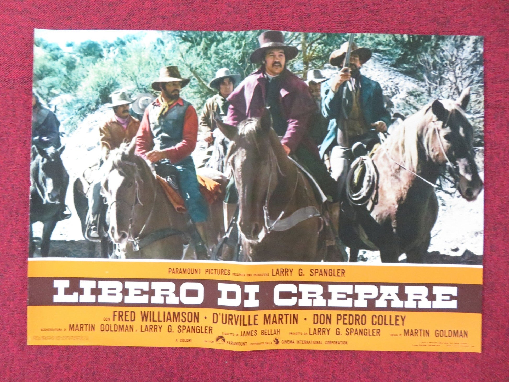 THE LEGEND OF BLACK CHARLEY - F ITALIAN FOTOBUSTA POSTER FRED WILLIAMSON 1973 Rendezvous Cinema Movie posters
