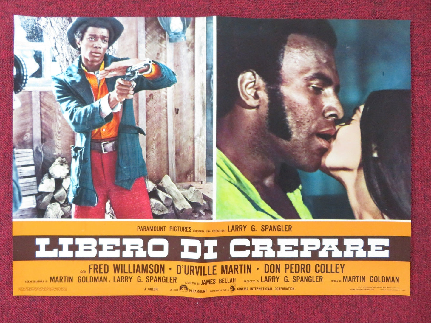 THE LEGEND OF BLACK CHARLEY - G ITALIAN FOTOBUSTA POSTER FRED WILLIAMSON 1973 Rendezvous Cinema Movie posters