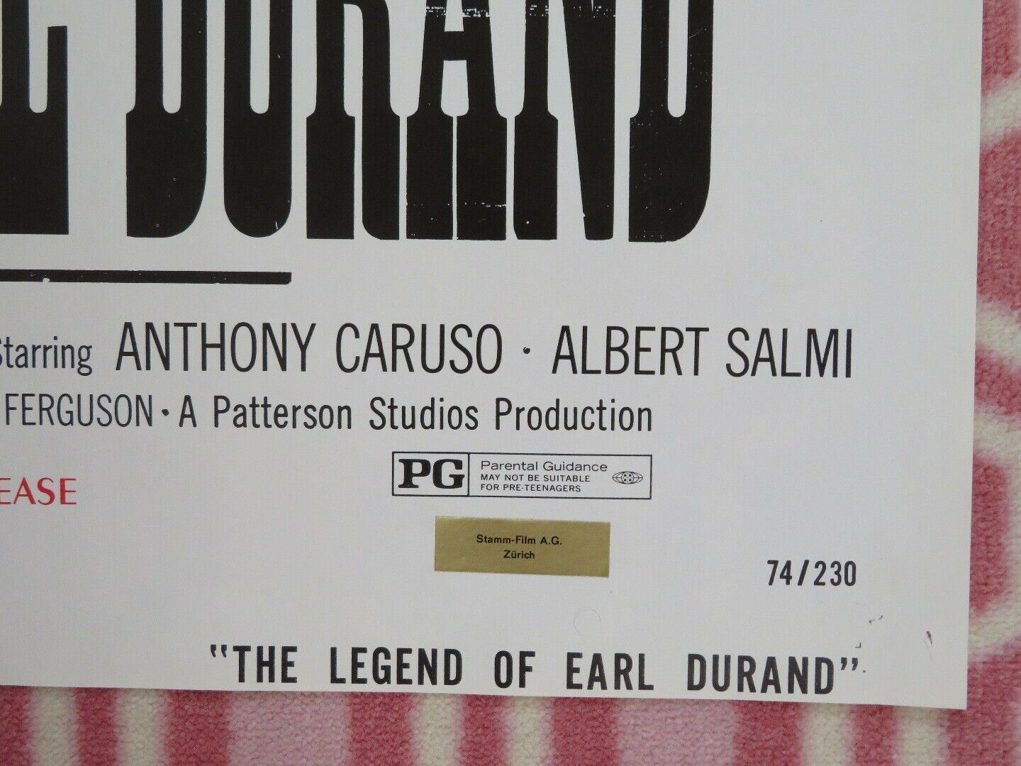 THE LEGEND OF EARL DURAND US ONE SHEET POSTER PETER HASKELL SLIM PICKINS 1974 - Rendezvous Cinema