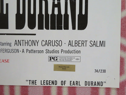 THE LEGEND OF EARL DURAND US ONE SHEET POSTER PETER HASKELL SLIM PICKINS 1974 - Rendezvous Cinema