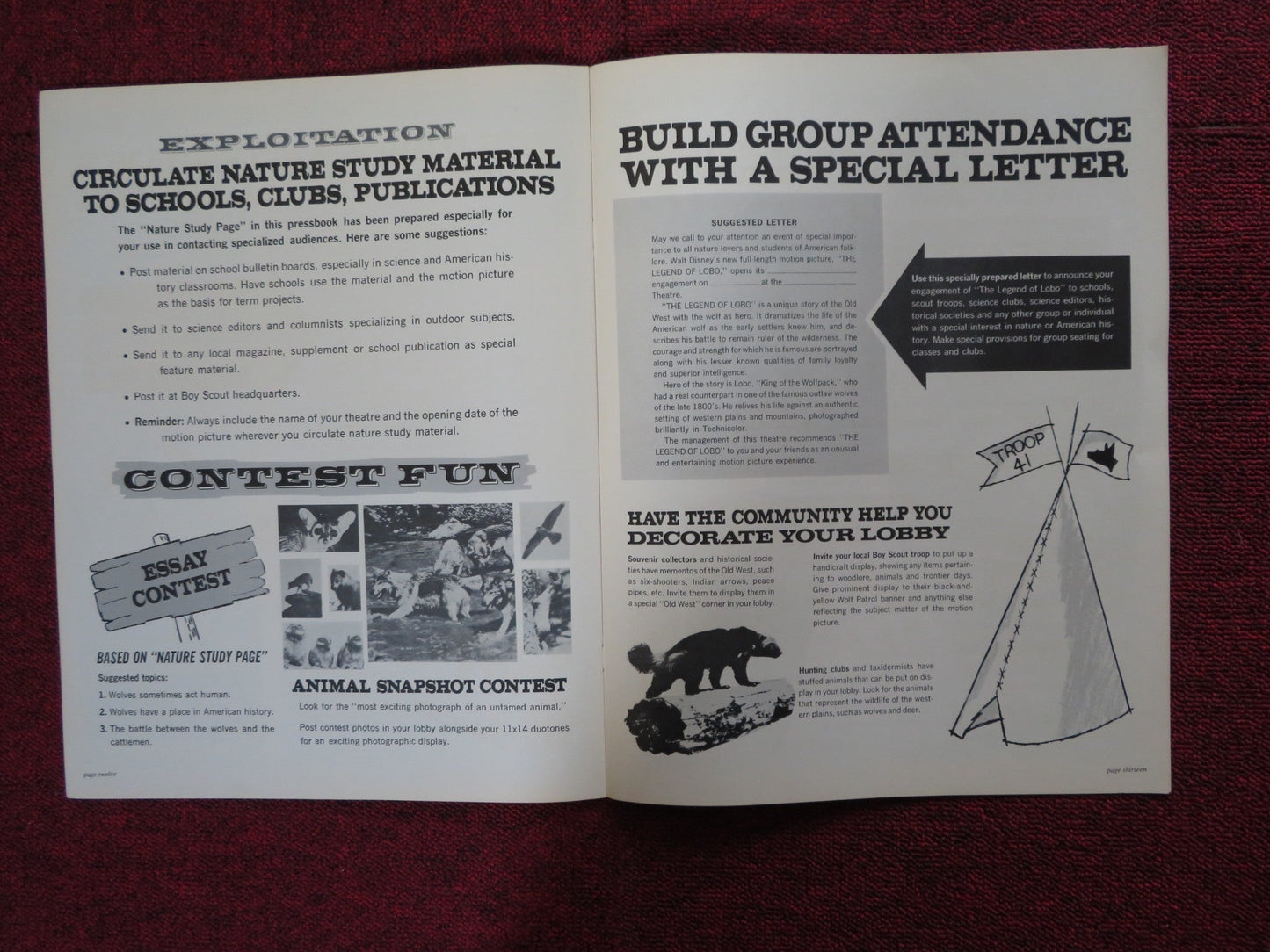 THE LEGEND OF LOBO - PRESSBOOK UNCUT BUENA VISTA DISNEY REX ALLEN 1962 Rendezvous Cinema Movie posters