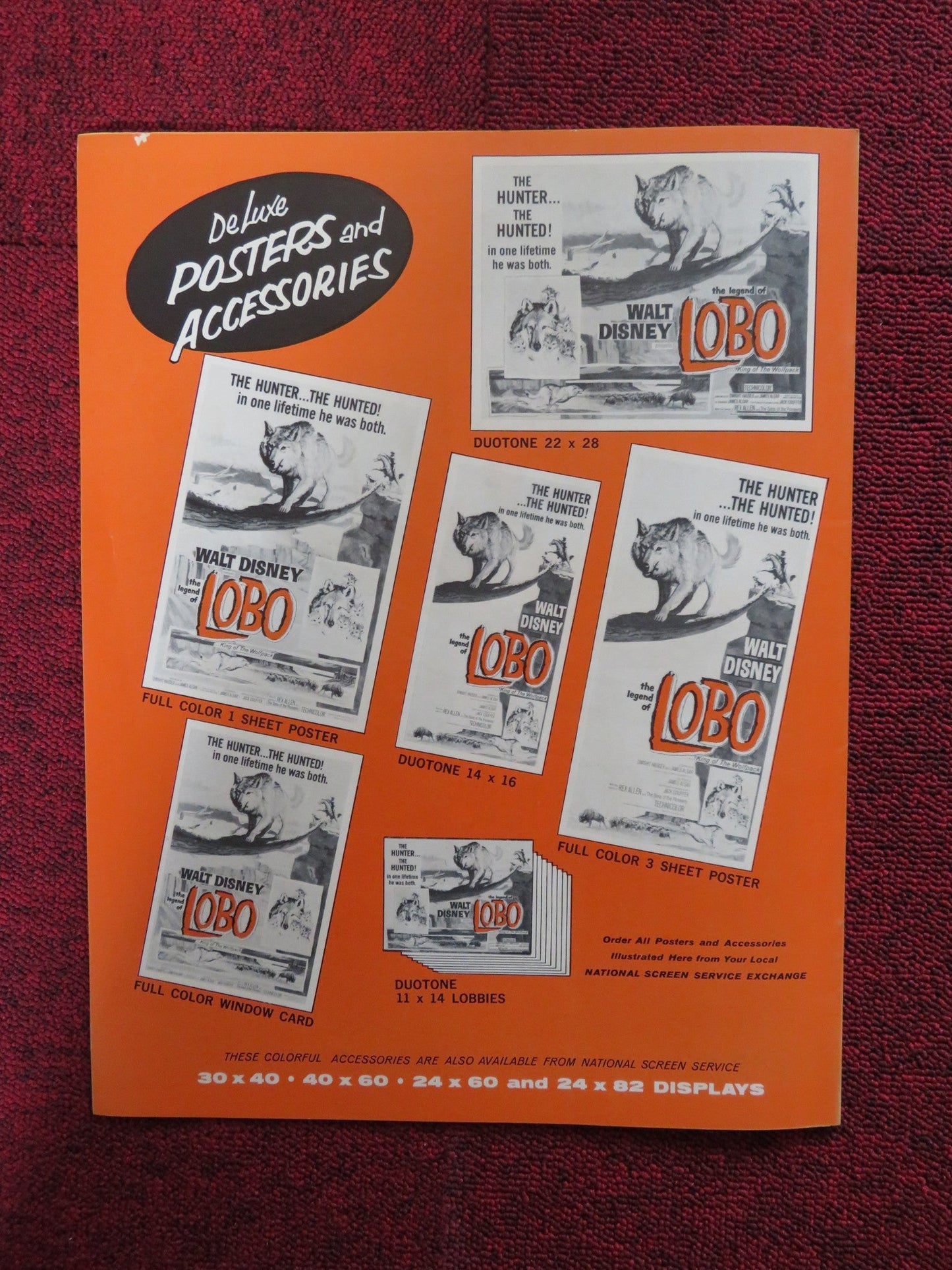 THE LEGEND OF LOBO - PRESSBOOK UNCUT BUENA VISTA DISNEY REX ALLEN 1962 Rendezvous Cinema Movie posters