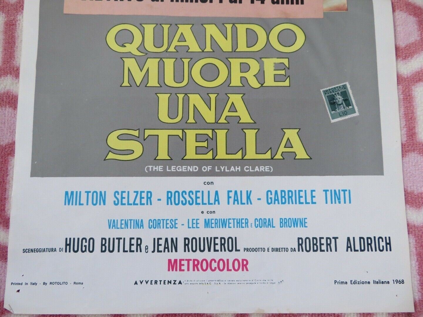 THE LEGEND OF LYLAH CLARE ITALIAN LOCANDINA (27"x13") POSTER KIM NOVACK 1968 - Rendezvous Cinema