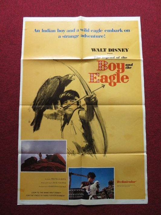 THE LEGEND OF THE BOY AND THE EAGLE FOLDED US ONE SHEET POSTER DISNEY 1967 Movie posters