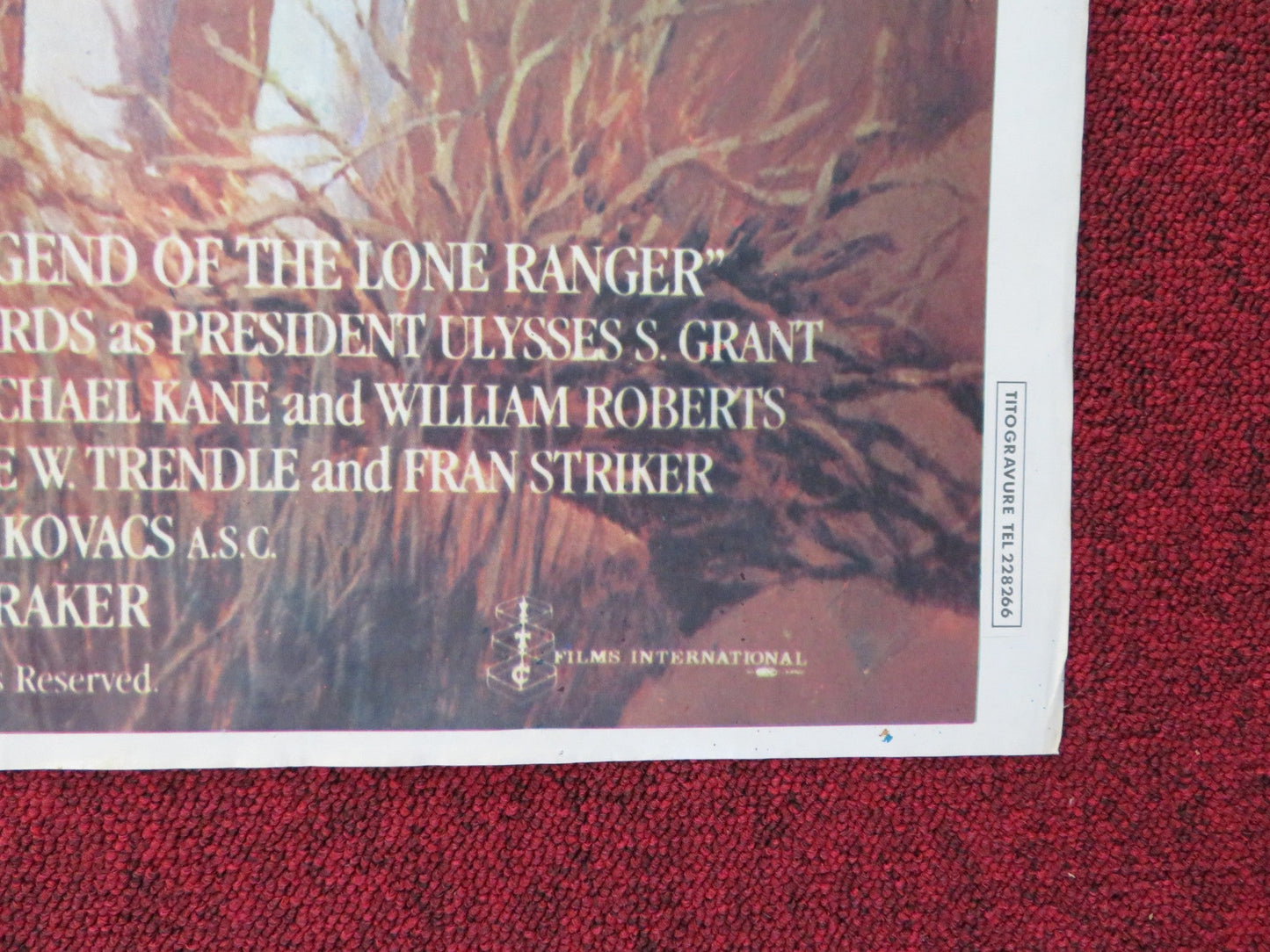 THE LEGEND OF THE LONE RANGER FOLDED LEBANESES POSTER KLINTON S MICHAEL 1981 Rendezvous Cinema Movie posters